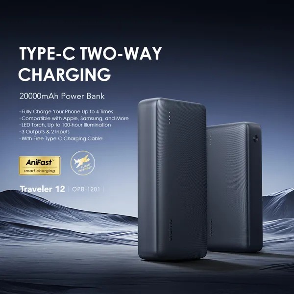 oraimo Traveler 15 20000mAh 15W Fast charging Power Bank (With Torchlight) - Image 2